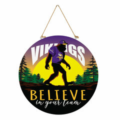 Minnesota Vikings Bigfoot Round Door Décor with Hanging Rope, 18x18, NFL, Home