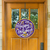 Minnesota Vikings Holiday Round Door Décor with Hanging Rope, 18x18, NFL, Home