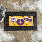 Minnesota Vikings Holiday Flocked Coir Sassafras Switch Mat, 22"x10", NFL