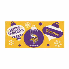 Minnesota Vikings Holiday Flocked Coir Sassafras Switch Mat, 22"x10", NFL