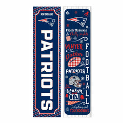 46" Double Sided Leaner, New England Patriots, Winter Seasonal, NFL, Home