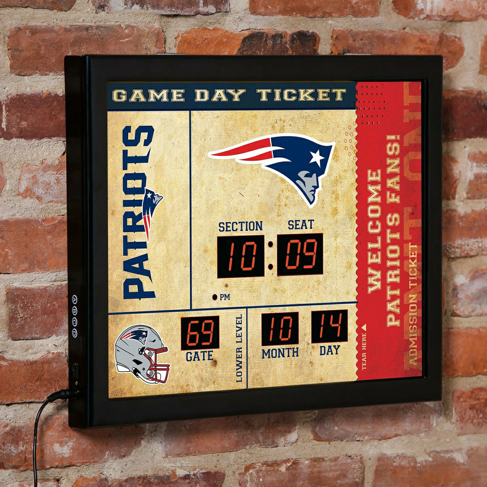 Scoreboard Wall Clock, New England Patriots, NFL, Home