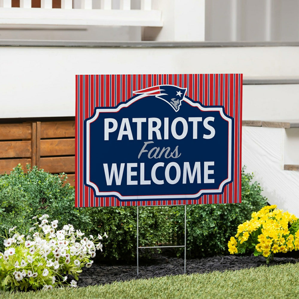 New England Patriots Coroplast Yard Sign, "Fans Welcome", NFL, Home