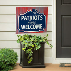 New England Patriots Coroplast Yard Sign, "Fans Welcome", NFL, Home