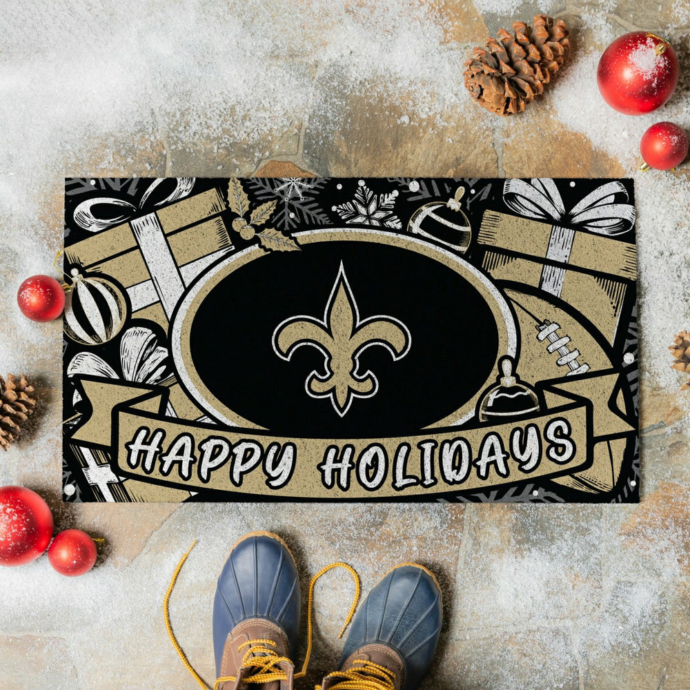 New Orleans Saints Holiday PVC Mat, 28"x16", NFL