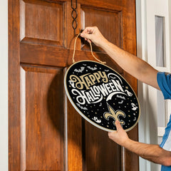 New Orleans Saints Halloween Round Door Décor with Hanging Rope, 18x18, NFL, Home