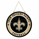 New Orleans Saints Round Door Décor with Hanging Rope, 18x18, NFL, Home