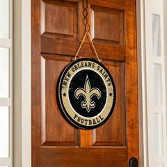 New Orleans Saints Round Door Décor with Hanging Rope, 18x18, NFL, Home