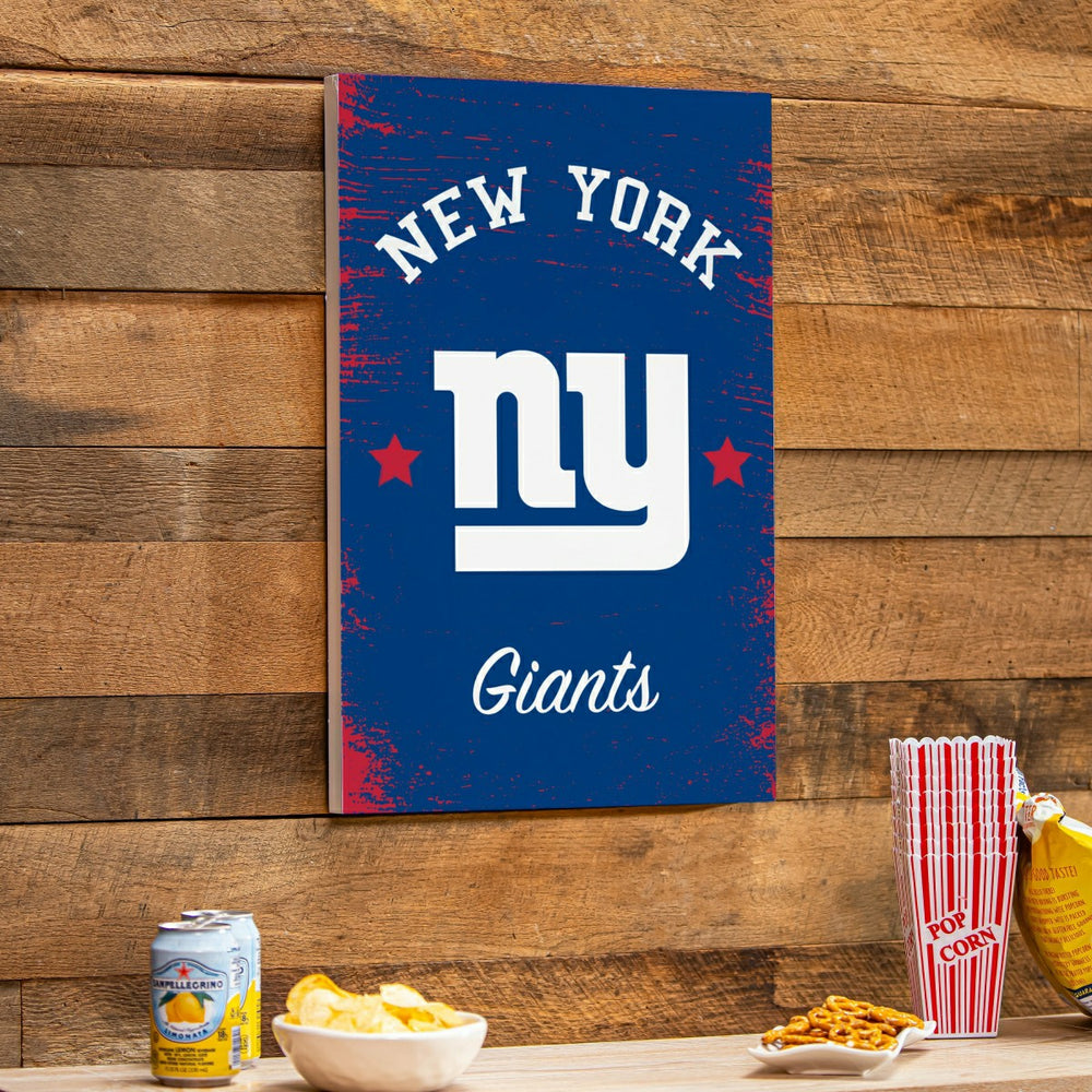 New York Giants Wood Wall Sign, 16x24, NFL, Home
