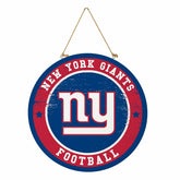 New York Giants Round Door Décor with Hanging Rope, 18x18, NFL, Home