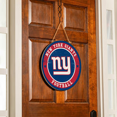 New York Giants Round Door Décor with Hanging Rope, 18x18, NFL, Home