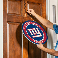 New York Giants Round Door Décor with Hanging Rope, 18x18, NFL, Home