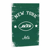New York Jets Wood Wall Sign, 16x24, NFL, Home