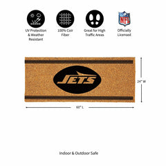 New York Jets Extra Large One Color Coir Mat, 60"x24", NFL