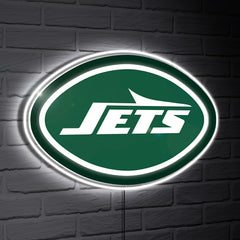 New York Jets LED Wall Decor, Glazelite, Logo, NFL, Home