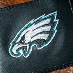 Philadelphia Eagles Black Bi-Fold Embroidered Wallet w/ RFID Blocking, NFL, Home