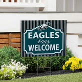 Philadelphia Eagles Coroplast Yard Sign, "Fans Welcome", NFL, Home