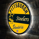 Pittsburgh Steelers NFL Football Large Round Vintage Edgelite LED Deco, NFL, Home