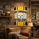 Pittsburgh Steelers, Canvas Wall Tapestry, Medium, 36x24, NFL, Home