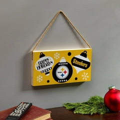 Pittsburgh Steelers Holiday Wood Wall Sign, 6x11, NFL, Home