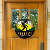 Pittsburgh Steelers Bigfoot Round Door Décor with Hanging Rope, 18x18, NFL, Home