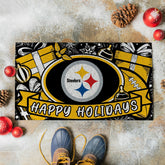 Pittsburgh Steelers Holiday PVC Mat, 28"x16", NFL