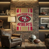 San Francisco 49ers, Canvas Wall Tapestry, Large, 54x36, NFL, Home