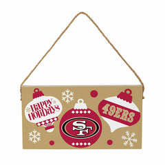 San Francisco 49ers Holiday Wood Wall Sign, 6x11, NFL, Home