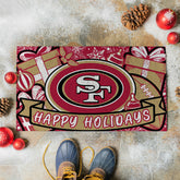 San Francisco 49ers Holiday PVC Mat, 28"x16", NFL