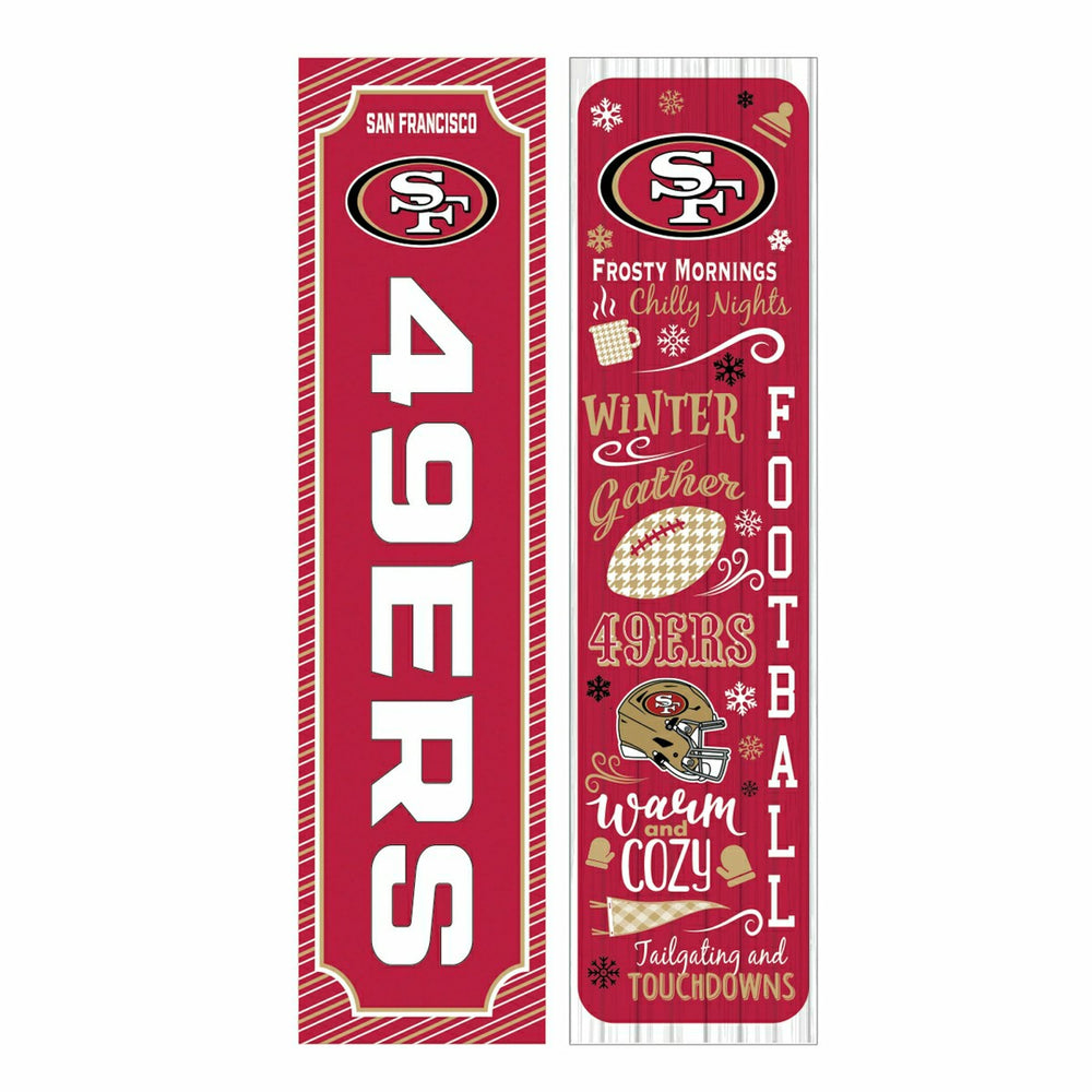 46" Double Sided Leaner, San Francisco 49ers, Winter Seasonal, NFL, Home