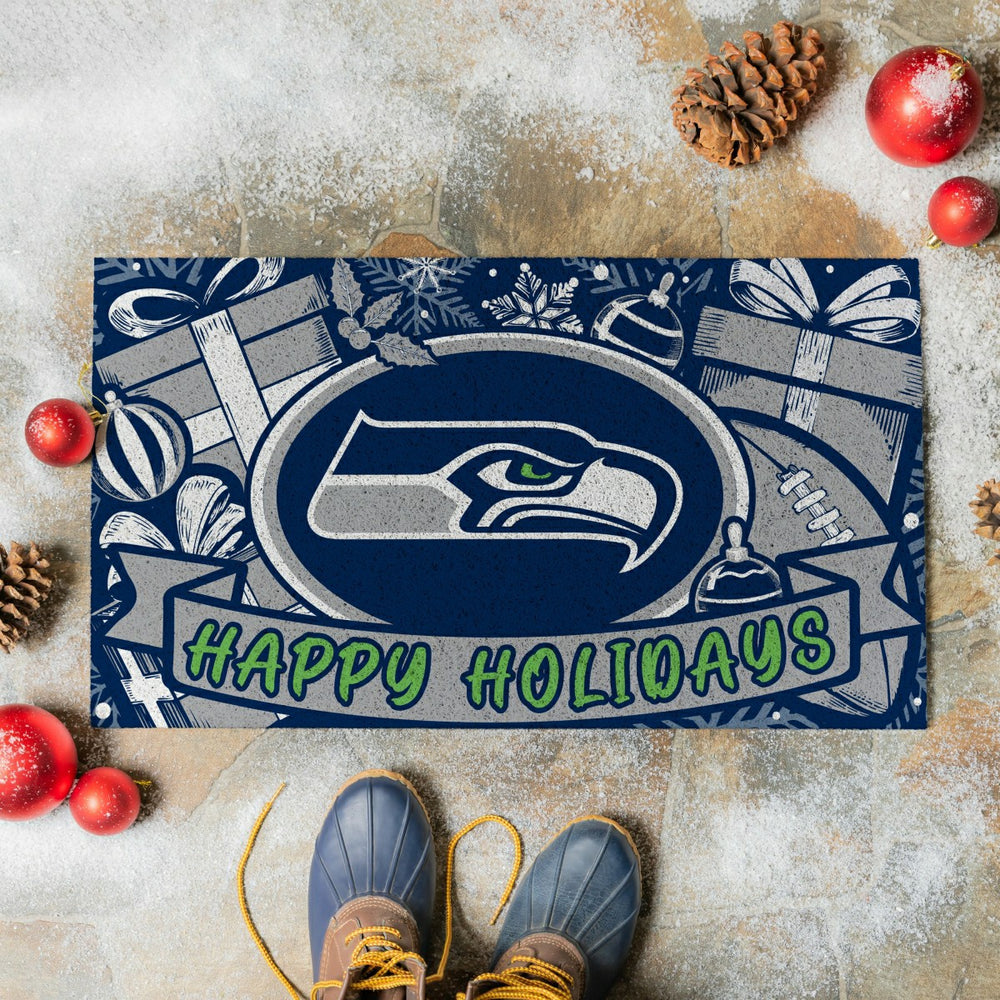 Seattle Seahawks Holiday PVC Mat, 28"x16", NFL