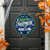 Seattle Seahawks Halloween Round Door Décor with Hanging Rope, 18x18, NFL, Home