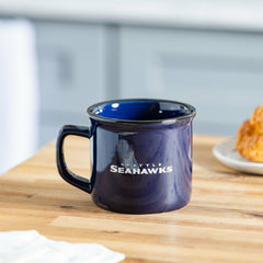 Seattle Seahawks Ceramic Camp Cup with Enamel Finish, 14oz, NFL