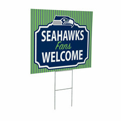 Seattle Seahawks Coroplast Yard Sign, "Fans Welcome", NFL, Home