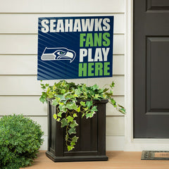 Seattle Seahawks Coroplast Yard Sign "Fans Play Here", NFL, Home