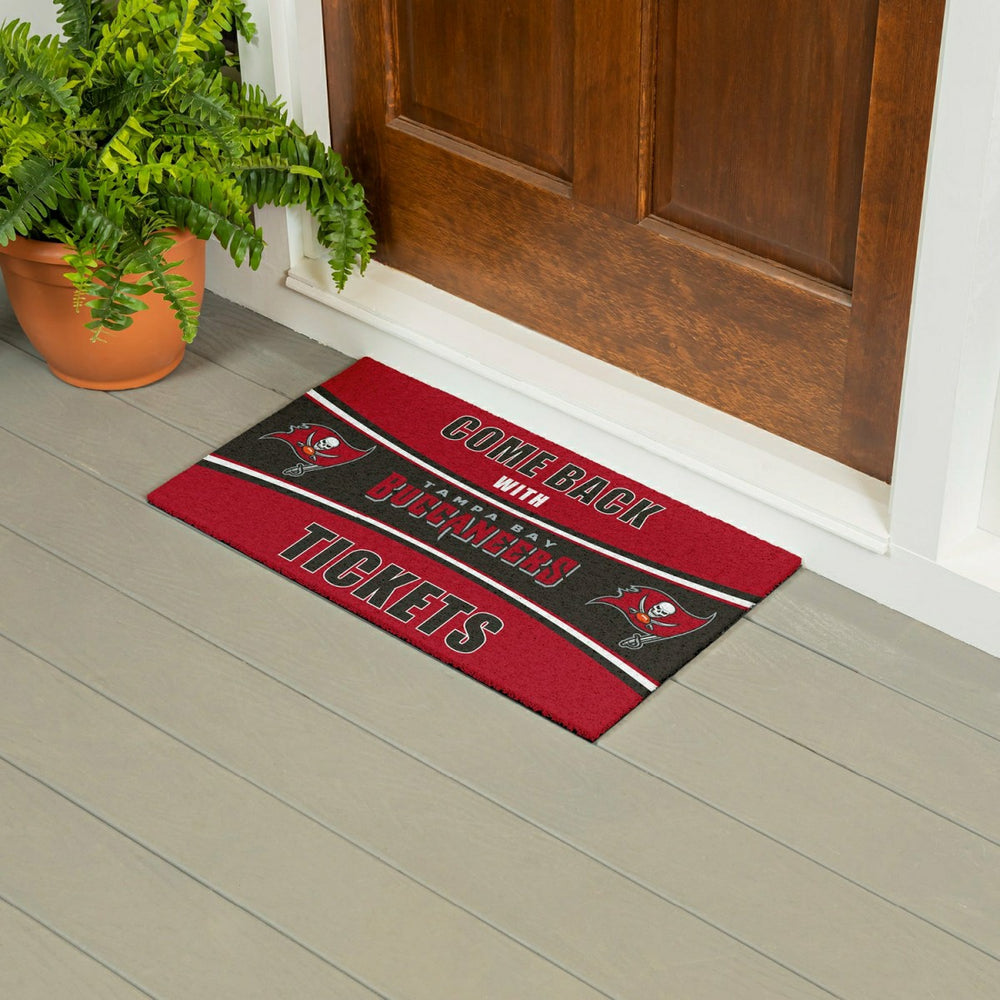 28" x 16" PVC Trapper Mat, Come Back with Tickets, Tampa Bay Buccaneer, NFL