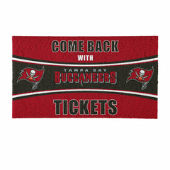 28" x 16" PVC Trapper Mat, Come Back with Tickets, Tampa Bay Buccaneer, NFL