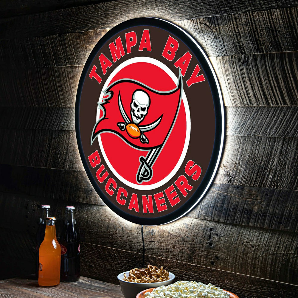 LED Wall Decor, Round, Tampa Bay Buccaneers, NFL, Home