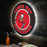 LED Wall Decor, Round, Tampa Bay Buccaneers, NFL, Home