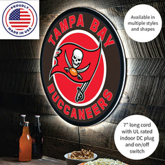 LED Wall Decor, Round, Tampa Bay Buccaneers, NFL, Home