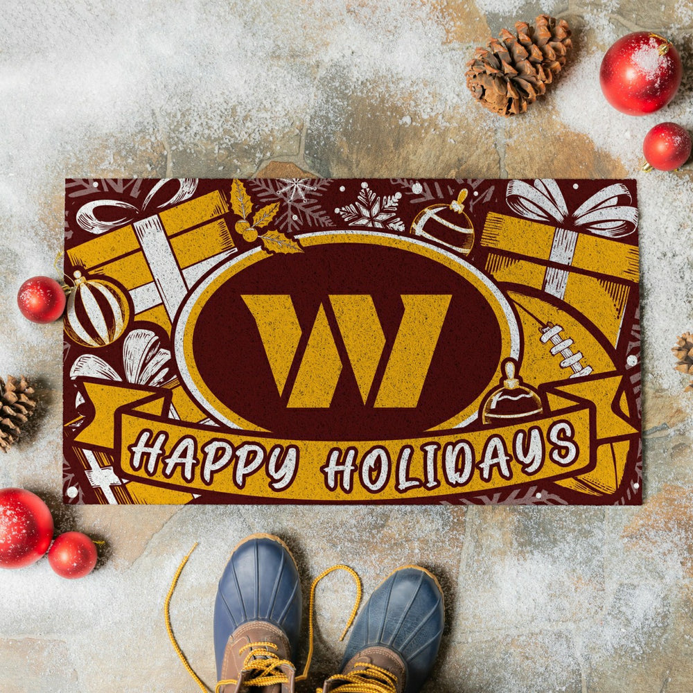 Washington Commanders Holiday PVC Mat, 28"x16", NFL