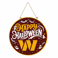Washington Commanders Halloween Round Door Décor with Hanging Rope, 18, NFL, Home