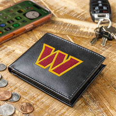 Washington Commanders Black Bi-Fold Embroidered Wallet w/ RFID Blocking, NFL, Home