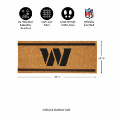 Washington Commanders Extra Large One Color Coir Mat, 60"x24", NFL