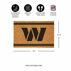 Washington Commanders Large One Color Coir Mat, 36"x24", NFL