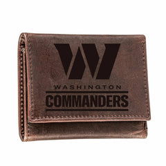 Washington Commanders, Tri-Fold Wallet, Brown, CH, 100% Genuine Leathe, NFL, Home