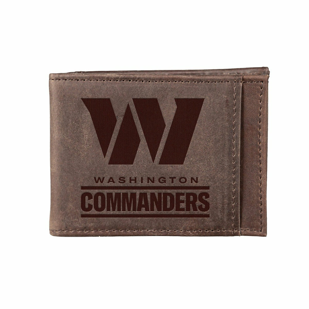 Front Pocket Wallet w/ RFID Blocking, Washington Commanders, Brown, NFL, Home