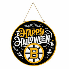 Boston Bruins Halloween Round Door Décor with Hanging Rope, 18x18, NHL, Home