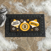 Boston Bruins Holiday Flocked Coir Sassafras Switch Mat, 22"x10", NHL
