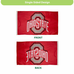 Ohio State University Single Sided Flag with 2 Grommets, 3'x5', Home, Collegiate